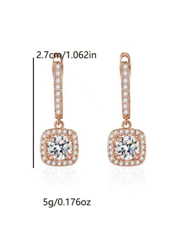 Casual Rhinestone Decor Dangle Earrings for Galentine's Party Style, Elegant All-match Jewelry for Girls Gift, Female Classic Fashion Accessories for Daily Wear