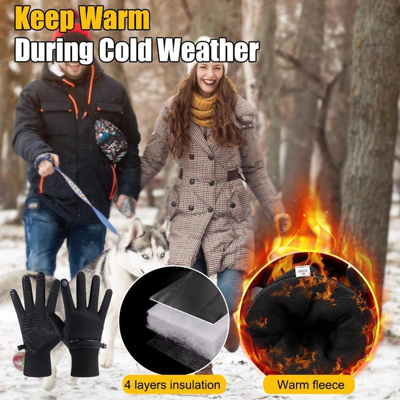 Winter Gloves for Men Women Waterproof Gloves,Touchscreen Gloves Thermal Snow Gloves for Running Cycling Driving