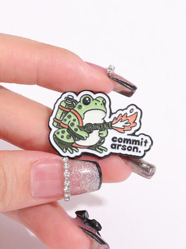 Cute Cartoon Frog Design Brooch, Fashion Alloy Badge for Daily Clothing Decor, Trendy All-match & Exquisite Brooch for Birthday Gift