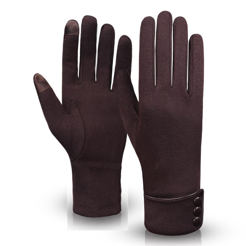 Womens Winter Warm Soft Cashmere Touch Screen Fleece Windproof Driving Gloves