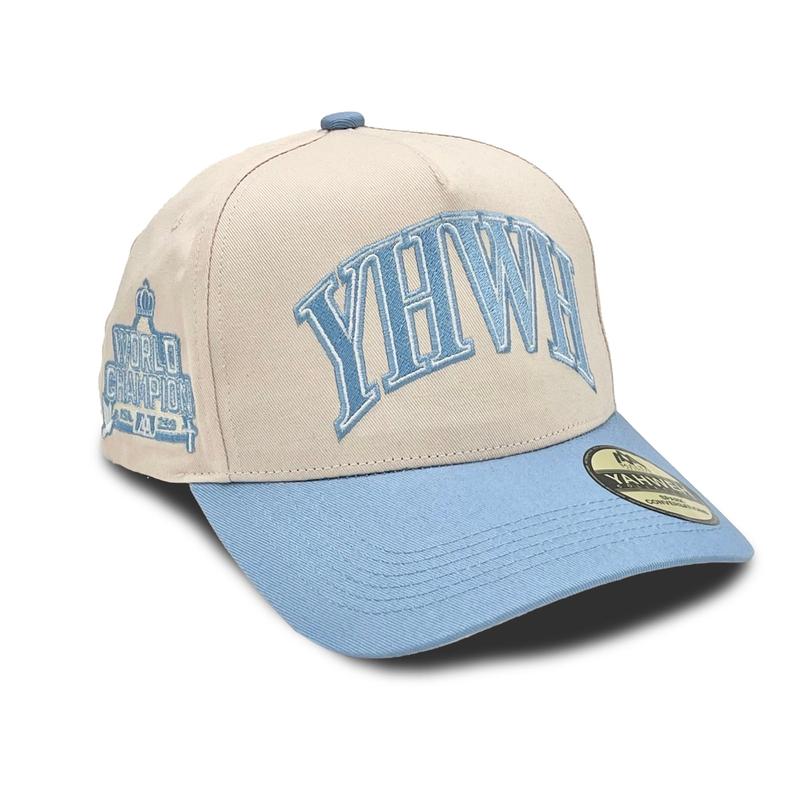 ‘YHWH’ Structured SnapBack - Cream Baby Blue