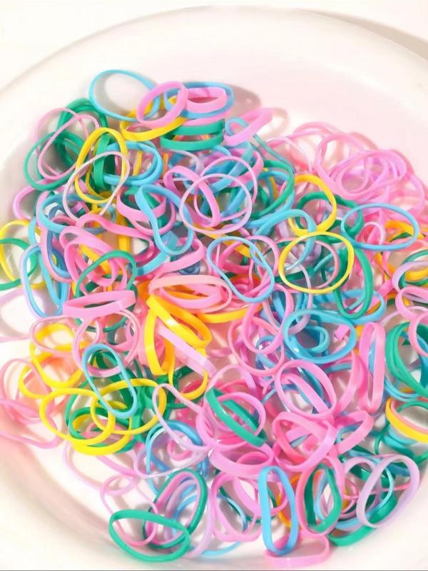 1000pcs set Disposable Hair Ties for Gift, Cute Solid Color Elastic Hair Ties, Mini Size Hair Accessories for Women & Girls