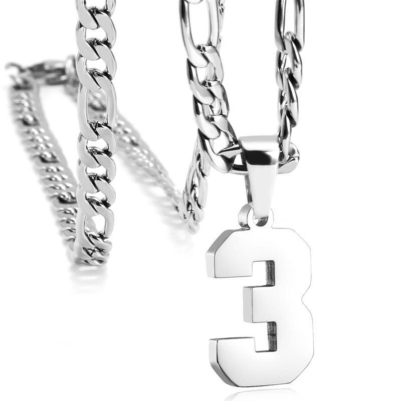 New Men's Athlete Stainless Steel Sports Number Necklace Baseball Basketball Football Team Inspired Jewelry Men's Athlete