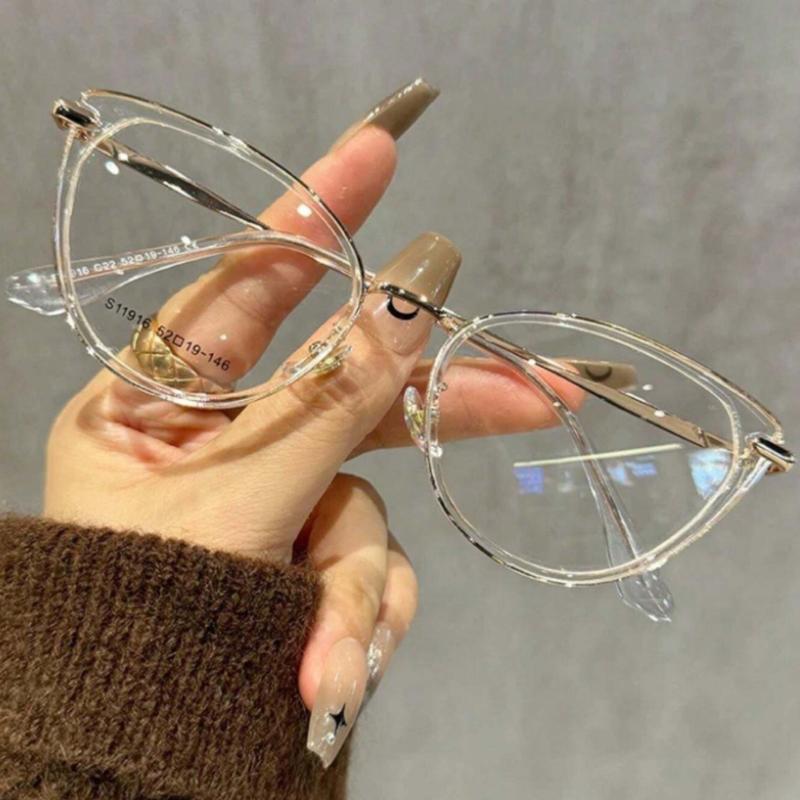 Y2k Cold Tea Colored Cat Eye Glasses For Women Clear Glasses Accessories Blue Light Glasses Accessories For Women