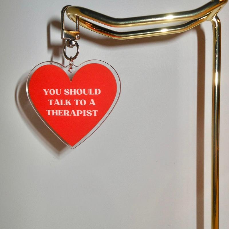 You Should Talk To A Therapist Keychain by The Psych Guide - Mental Health Awareness Keychain