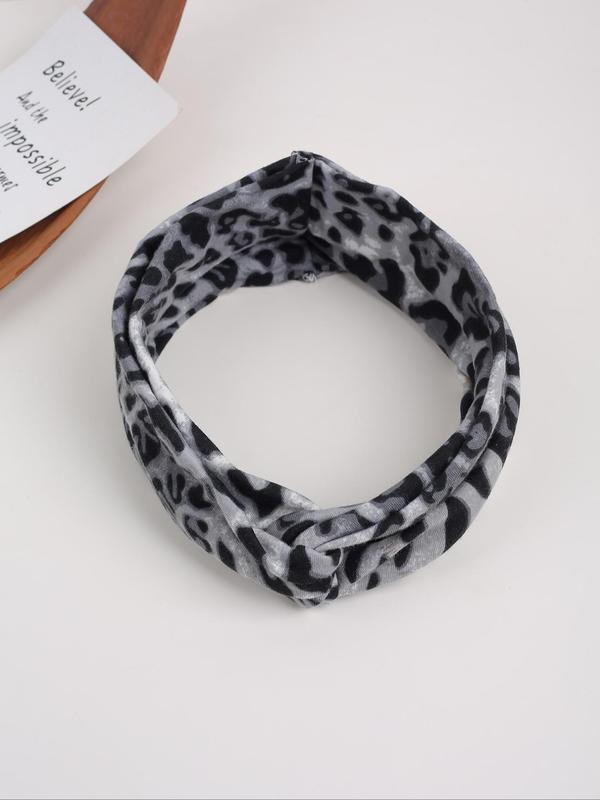 Vintage Leopard Pattern Hair Band, Soft Hair Band, Casual Versatile Hair Accessories for Women & Girls, Minimalist Headwear Suitable for Daily and Casual Wear