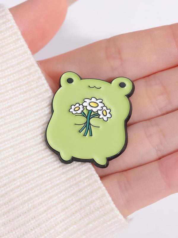 Cute Cartoon Frog Design Brooch,  Creative Animal Design Brooch, Fashion Jewelry Accessories for Women & Men