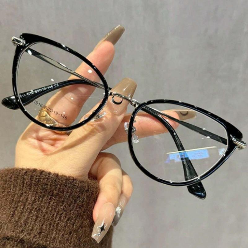 Y2k Cold Tea Colored Cat Eye Glasses For Women Clear Glasses Accessories Blue Light Glasses Accessories For Women