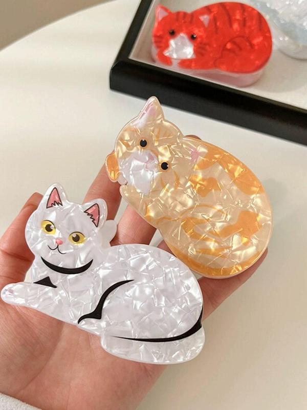 Cute Cartoon Cat Hair Claw, 1 Count Animal Shaped Claw Clip for Women & Girls, Fashion All-match Hair Accessories for Daily & Party Decoration