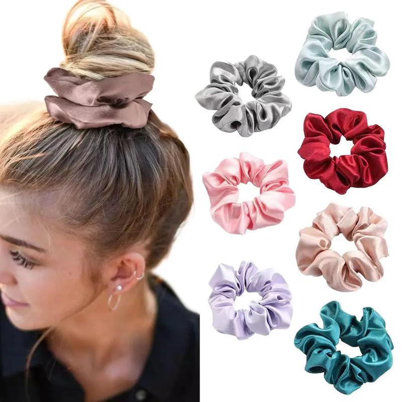 SuperNova Satin Silk Scrunchies for Women - Soft & Silky Hair Accessories, Elegant, Comfortable & Perfect for Curly or Straight Hair