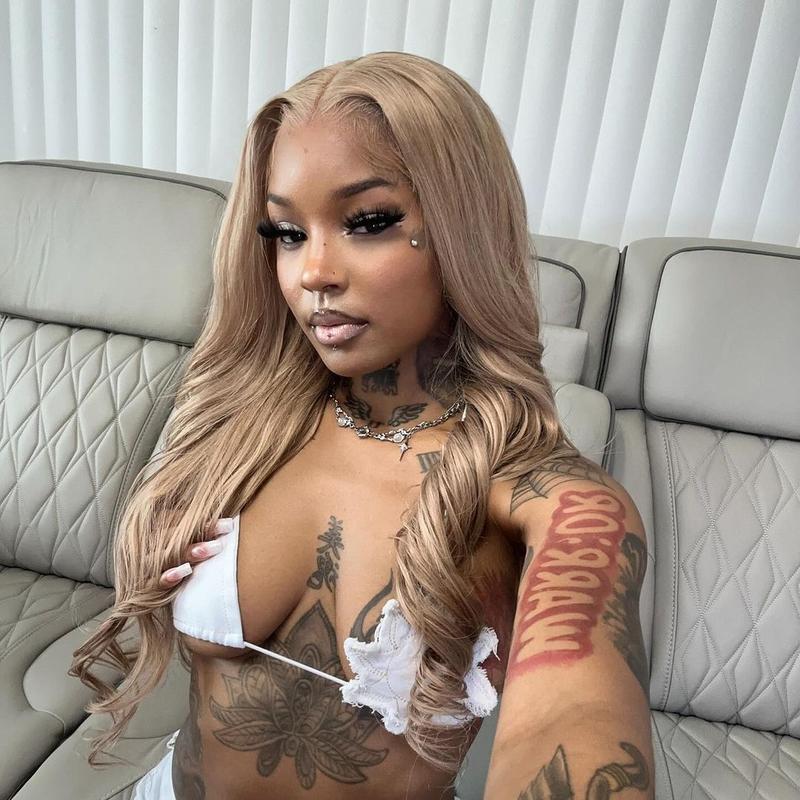 Megalook Milk Tea Light Flaxen Brown Lace Front Wig Human Hair 13x4 6x5 Glueless Wigs Human Hair Straight Body Wave Hair HD Lace Frontal Wig