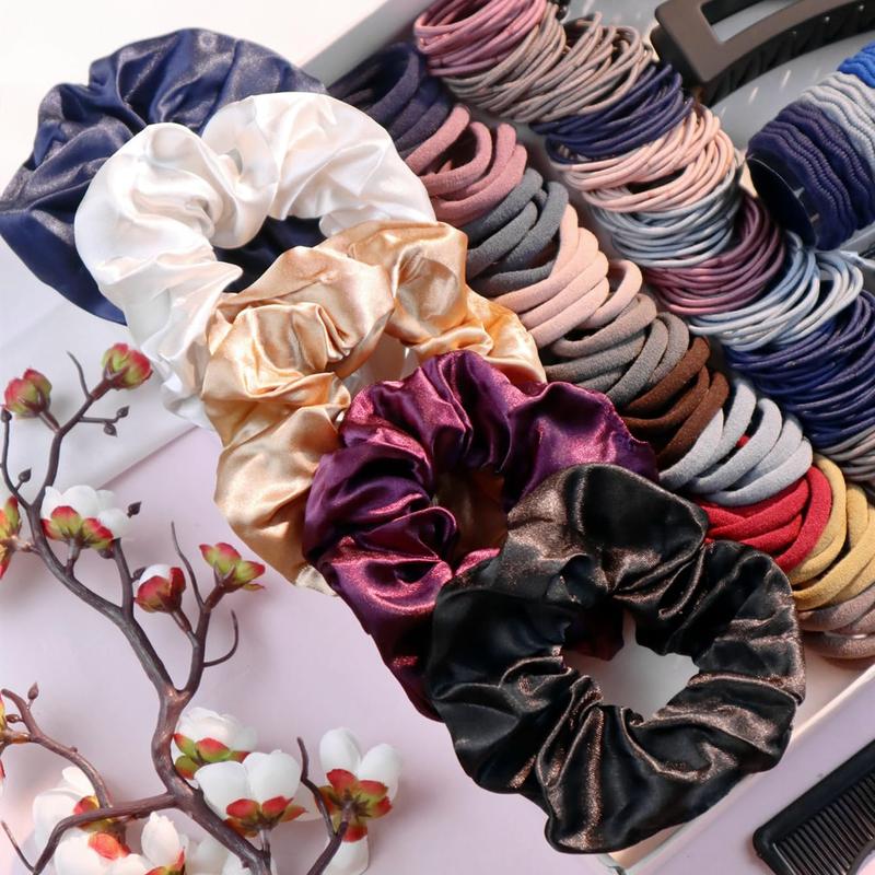 Hair Accessories Set for Women, Ponytail Holders, Hair Scrunchies, Hairbands, Scrunchy Hair Ties, Multicolor Styles (1149PCS, Dark Colors)