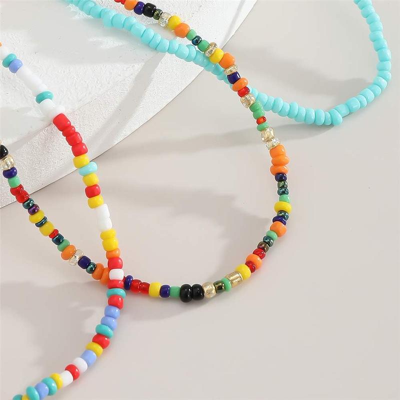 Boho Anklet for Women Teen Girls Handmade Elastic Beaded Ankle Bracelets for Women Summer Foot Jewelry