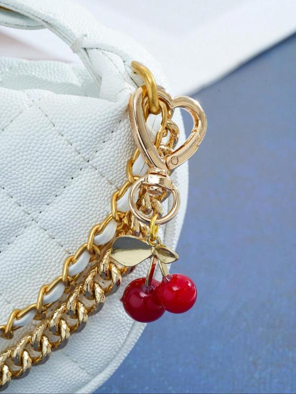 Cute Cherry Design Keychain, Fashionable Keychain for Women & Men, Trendy All-match & Exquisite Keychain for Birthday Gift