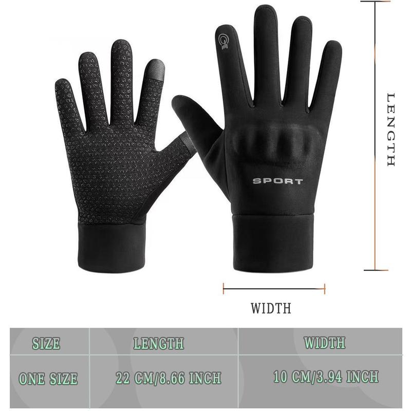 Winter Thermal Gloves, 1 Pair Touch Screen Water Resistant Windproof Anti Slip Heated Glove, Hands Warm for Hiking Driving Running Bike Cycling