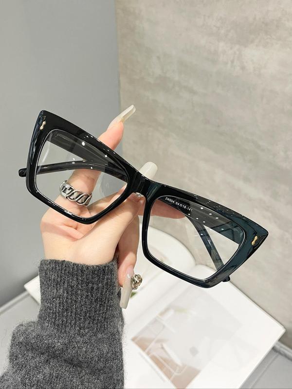 Unisex Simple Style Plain Color Square Frame Eyeglasses, Trendy Casual Eyeglasses for Everyday Use, Fashion Accessories for Outdoor Activities