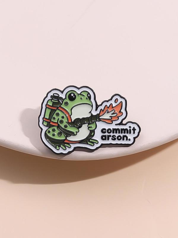 Cute Cartoon Frog Design Brooch, Fashion Alloy Badge for Daily Clothing Decor, Trendy All-match & Exquisite Brooch for Birthday Gift