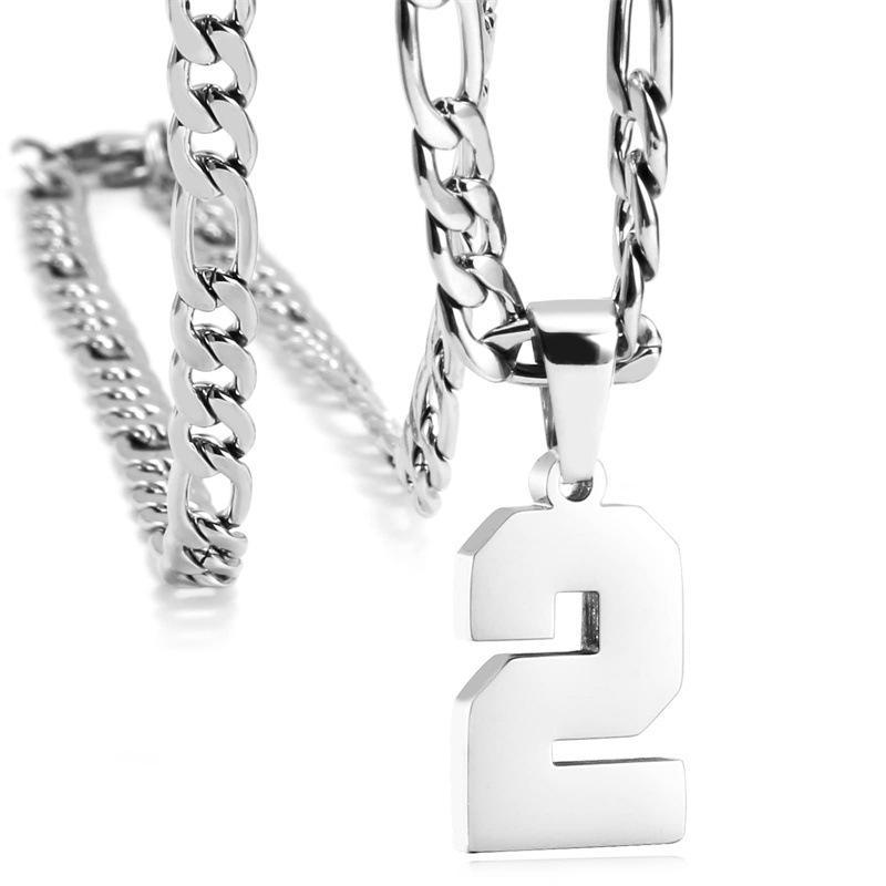 New Men's Athlete Stainless Steel Sports Number Necklace Baseball Basketball Football Team Inspired Jewelry Men's Athlete