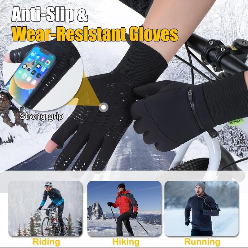 Winter Gloves for Men Women Waterproof Gloves,Touchscreen Gloves Thermal Snow Gloves for Running Cycling Driving