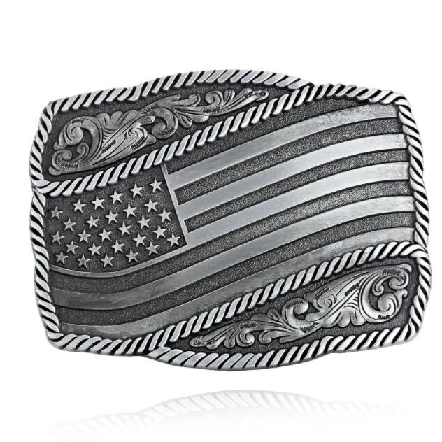 USA flag belt buckle