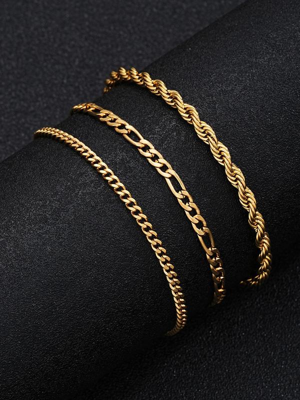 Men's Casual Punk Style Chain Bracelet,  Fashion Accessories for Party, Daily Clothing Decor, Trendy All-match & Exquisite Jewelry for Birthday Gift