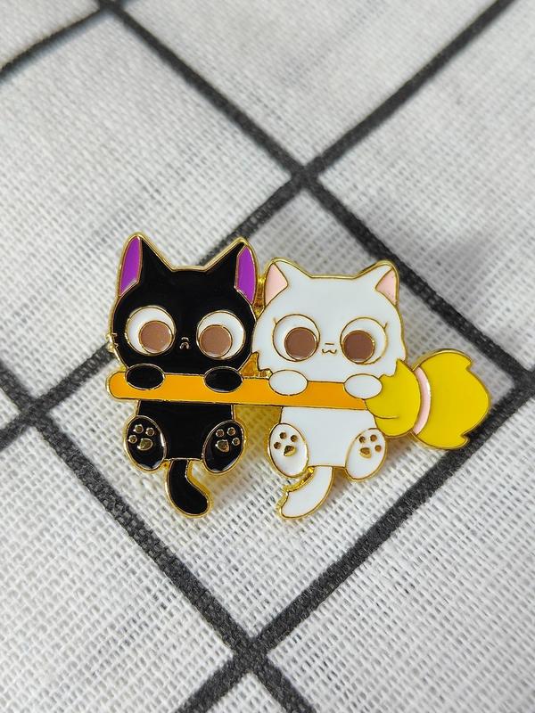 Cute Cat Design Brooch,  Enamel Pin Suitable for Backpacks, Jeans, Scarves, Hats Decoration,  Trendy All-match & Exquisite Brooch for Birthday Gift