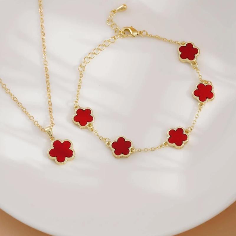 2pcs set Flower Decor Jewelry Set for Women - Perfect Gift