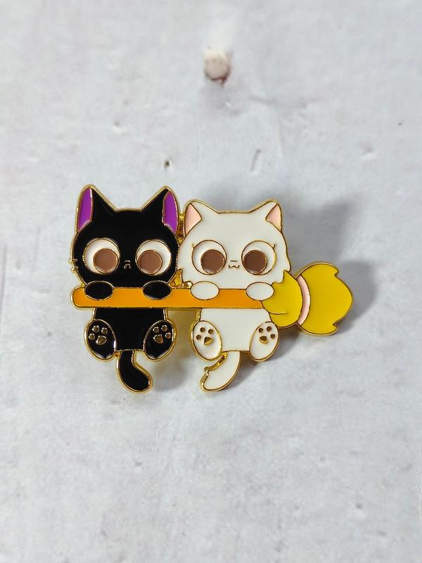 Cute Cat Design Brooch,  Enamel Pin Suitable for Backpacks, Jeans, Scarves, Hats Decoration,  Trendy All-match & Exquisite Brooch for Birthday Gift