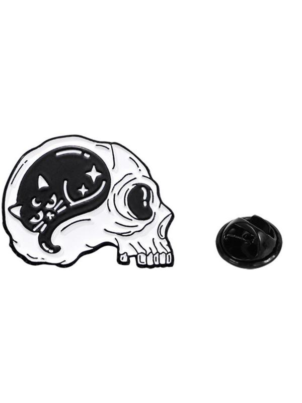 Cute Cartoon Animal & Skull Design Brooch, 4 Counts Fashion Alloy Accessories for Women & Men, Trendy Accessories for Party and Daily Life