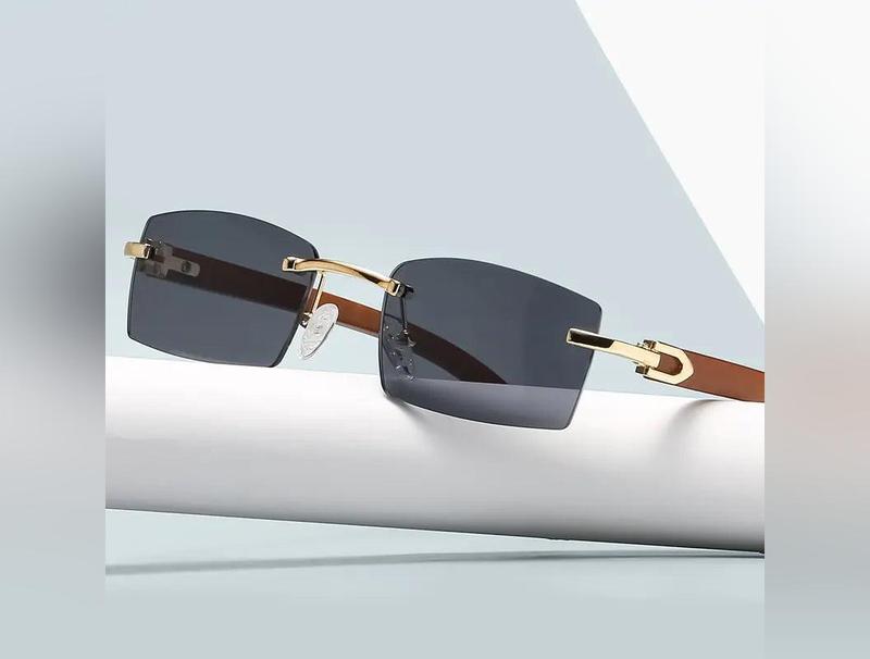 Rectangle Fashion Rimless Sunglasses