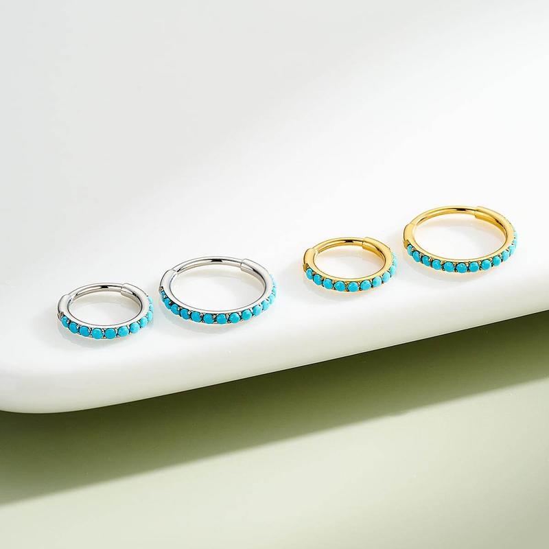 Oufer 20G Turquoise Hinged Segment Nose Ring