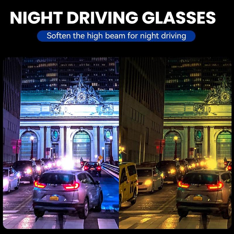 Night Driving Glasses for Men Women Anti Glare Night Vision Glasses with Polarized Yellow Lens for Night