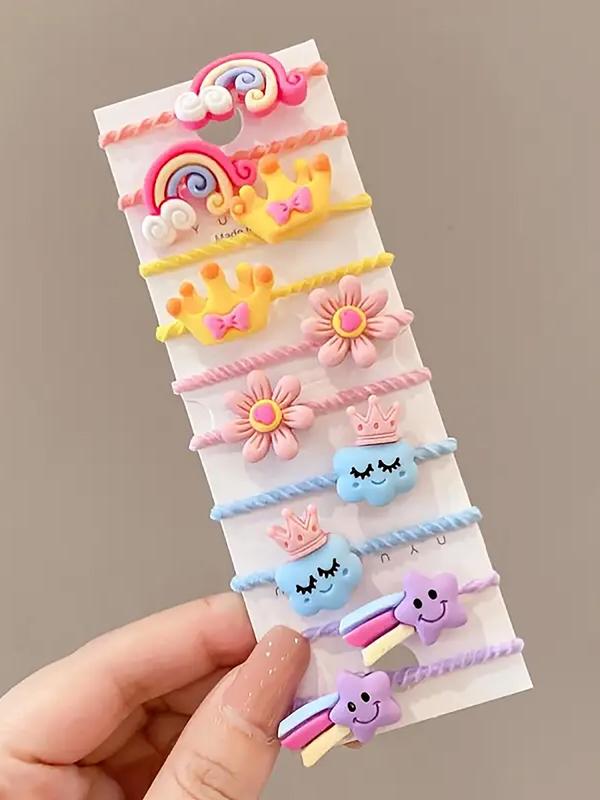 Cute Cartoon Fruit & Flower Design Hair Ties, 2024 New Style Casual Simple Hair Accessories for Women & Girls, Minimalist Headwear Suitable for Thick Hair