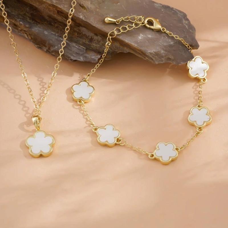 2pcs set Flower Decor Jewelry Set for Women - Perfect Gift