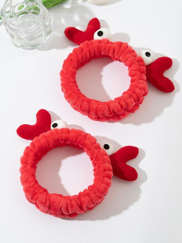 Cute Cartoon Crab Design Hair Band & Wristband Set, Soft Elastic Hair Band & Wristband, Fashion Hair Accessories for Women & Girls