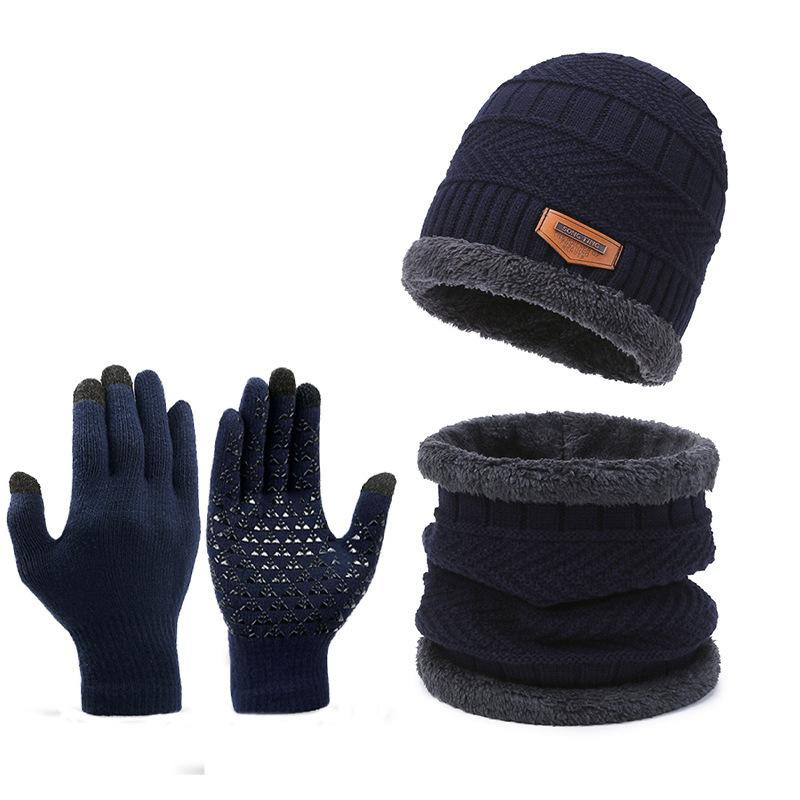 3pcs 2023 Minimalist Soft Fluffy Winter Beanies for Men & Women,Outdoor Sports Cycling Knitting Beanie Hat & Neck Gaiter Set, Head Warmer Hat & Warm Neck for Fall & Winter