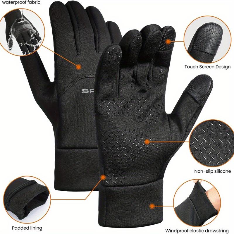 Men's and Women's Winter Windproof Waterproof Warm Touch Screen Gloves for Fitness Running Cycling