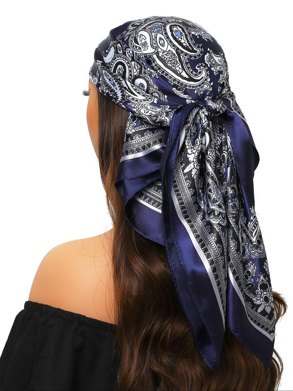 Boho Style Paisley Print Square Scarf, Fashionable Soft Comfortable Scarf for Women & Men, Casual Versatile Scarf for Daily Wear