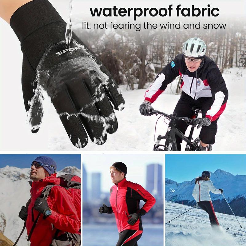 Men's and Women's Winter Windproof Waterproof Warm Touch Screen Gloves for Fitness Running Cycling