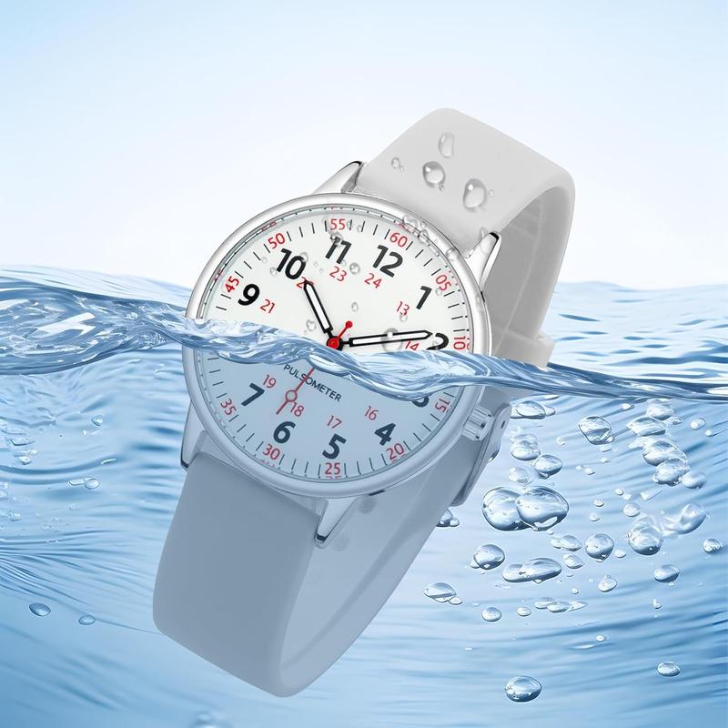 Women Watch for Nurse Easy to Read Dial Wristwatches Silicone Band Water Resistant Watches Second Hand and 24 Hour,  Nurse,Medical Professionals,Students,Doctors with Easy to Read Dial