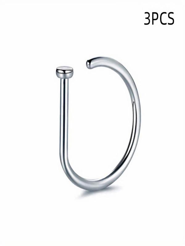 Fashionable Punk Style Fake Nose Ring, Non Piercing Nose Clip, Stainless Steel Nose Ring, Trendy All-match & Exquisite Vintage Jewelry, Punk Accessories for Birthday Gift for Men & Women