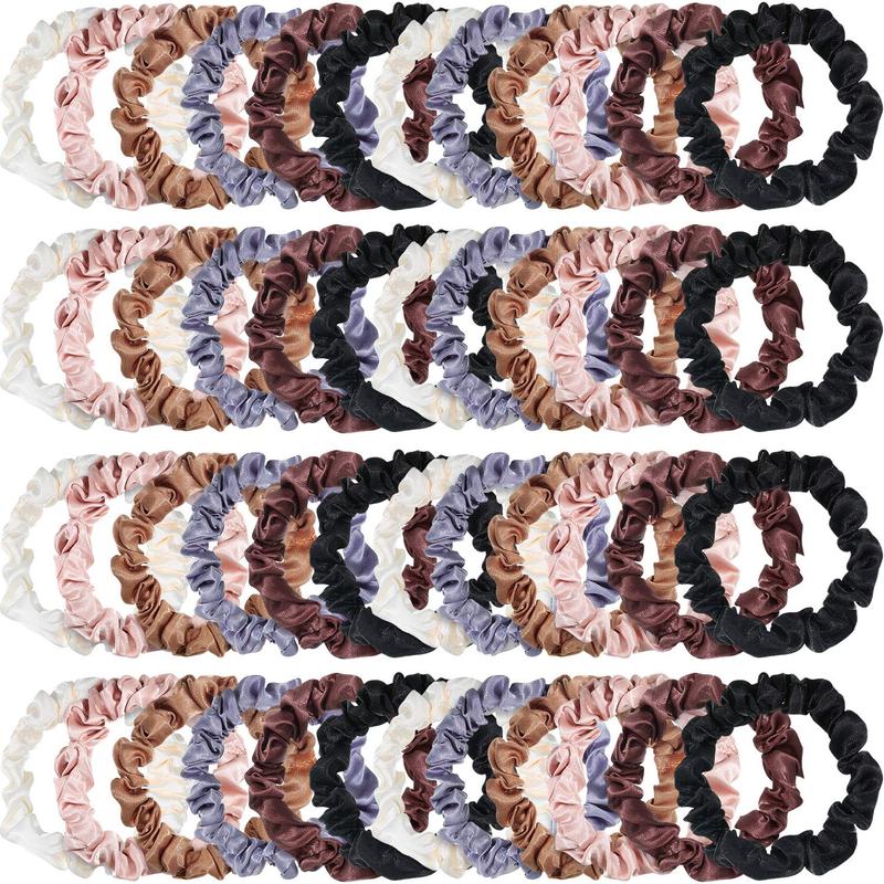 48 Pieces Satin Hair Scrunchies Elastic Silk Hair Bands Ponytail Holders Multicolor Hair Tie Scrunchy for Women  Hair Accessories