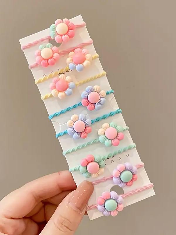 Cute Cartoon Fruit & Flower Design Hair Ties, 2024 New Style Casual Simple Hair Accessories for Women & Girls, Minimalist Headwear Suitable for Thick Hair