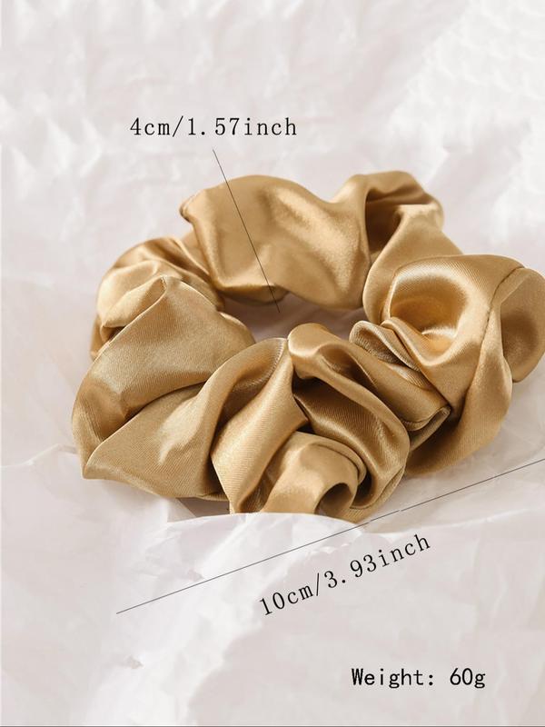 Simple Solid Satin Scrunchie, Casual Ponytail Holders Hair Tie for Women, Girl's Temperament Hair Accessories