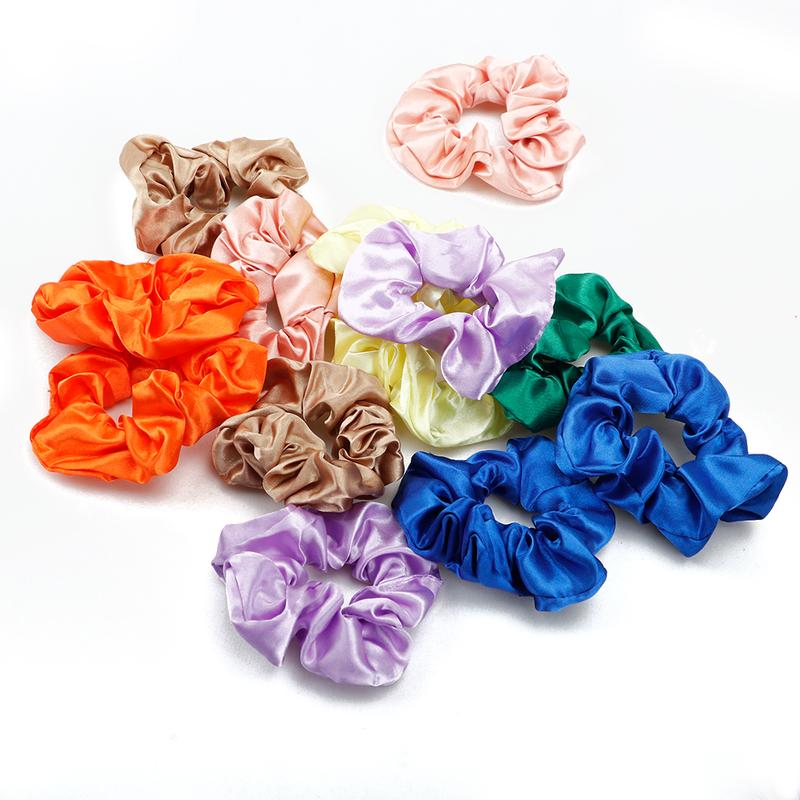 Scrunchies Hair (Random Color) Silk Ponytail Holders For Women Ties Silk Satin Scrunchy Silk for Hair