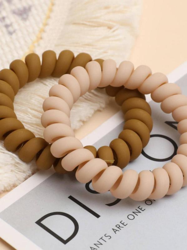 Mixed Color Coil Hair Tie, Casual Simple Hair Accessories for Women & Girls, Minimalist Headwear Suitable for Thick Hair