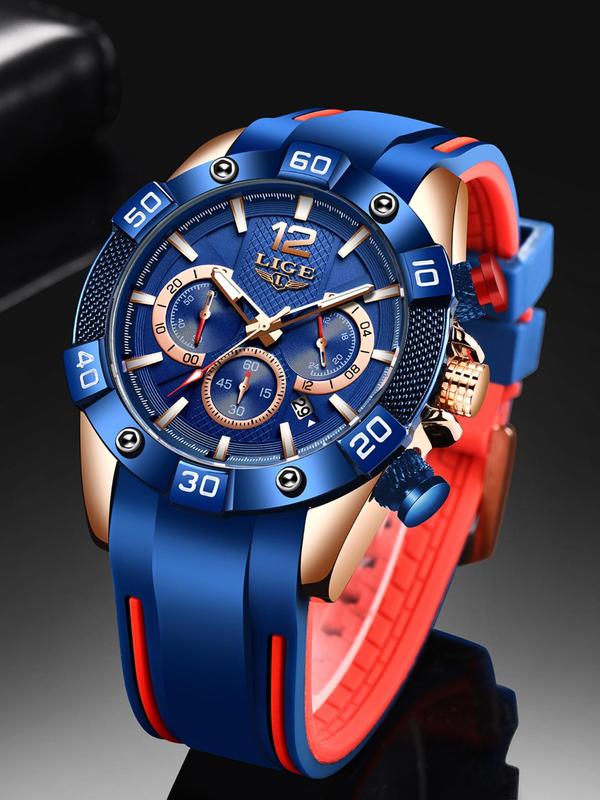 Men's Business Fashion Luminous Round Dial Analog Quartz Watch, Casual Sporty Watch for Men, Trendy All-match Watch for Daily Life