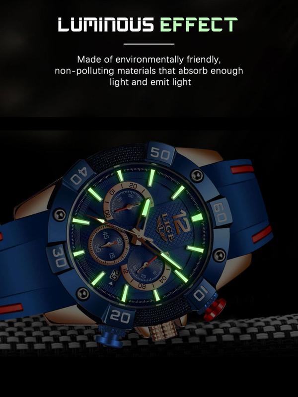 Men's Business Fashion Luminous Round Dial Analog Quartz Watch, Casual Sporty Watch for Men, Trendy All-match Watch for Daily Life