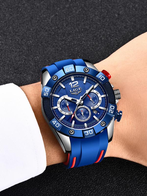 Men's Business Fashion Luminous Round Dial Analog Quartz Watch, Casual Sporty Watch for Men, Trendy All-match Watch for Daily Life