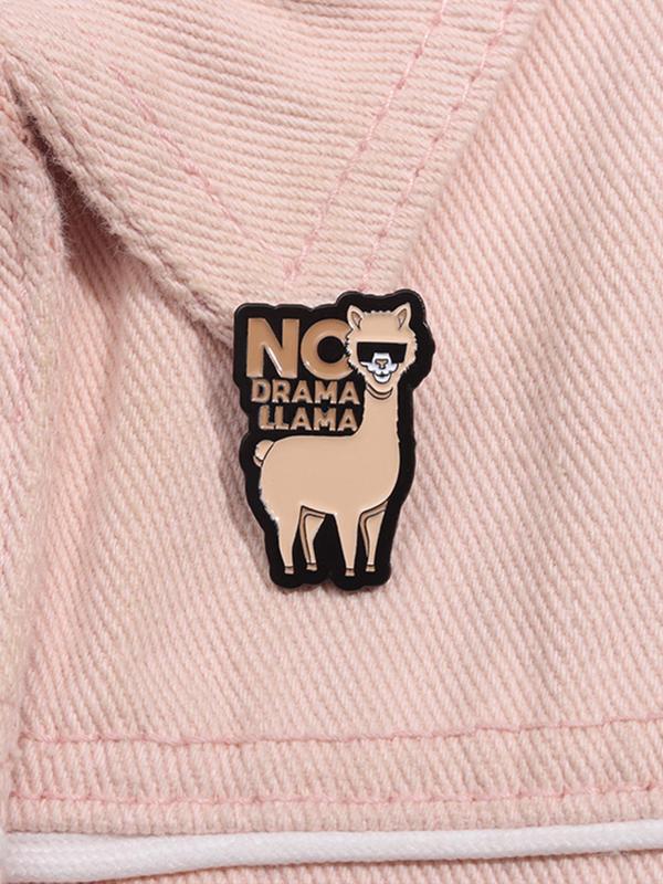 Cute Cartoon Llama Design Brooch, Fashion Alloy Badge for Daily Clothing Decor, Trendy All-match & Exquisite Brooch for Birthday Gift